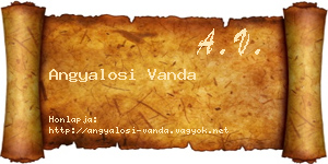 Angyalosi Vanda névjegykártya